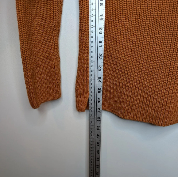 TALBOTS Brown  Scoop Crew Neck Patterned Knit 100% Cotton Sweater Womans Medium - Picture 6 of 7